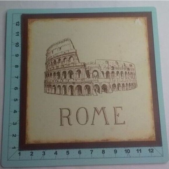 Rome London Metal Sign Art Home Decor 13" Set of 3 - Picture 3 of 7